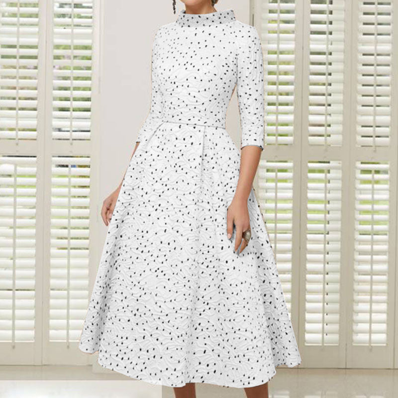 The polka-choker retro mum bridal dress-4