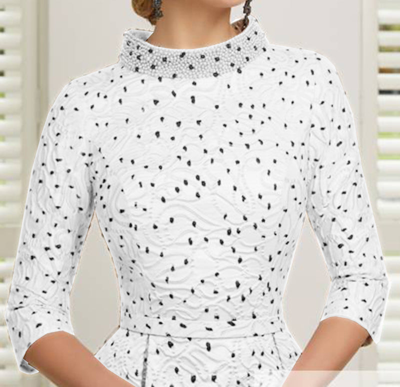 The polka-choker retro mum bridal dress-5