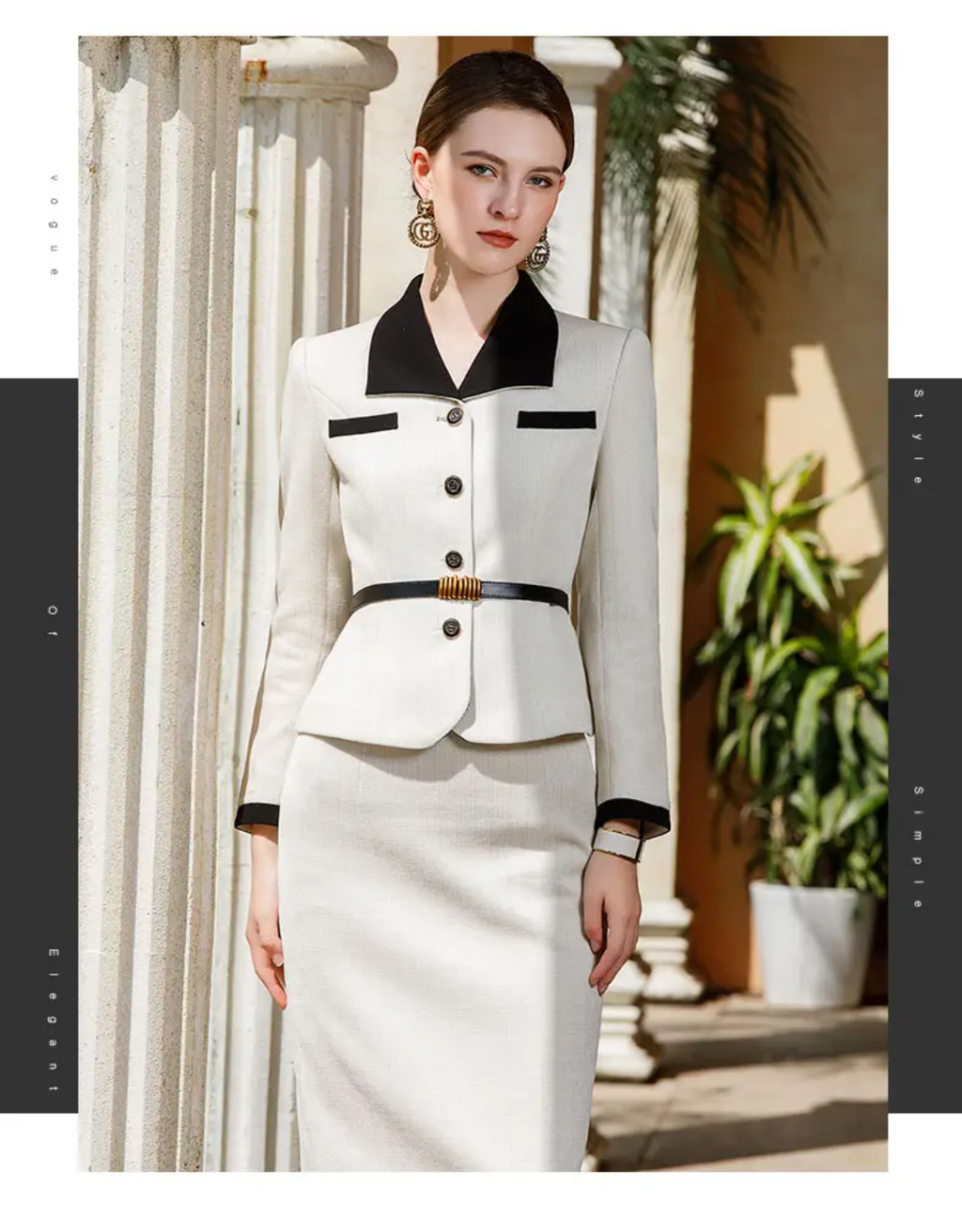 The Monaco Contrast Skirt Suit