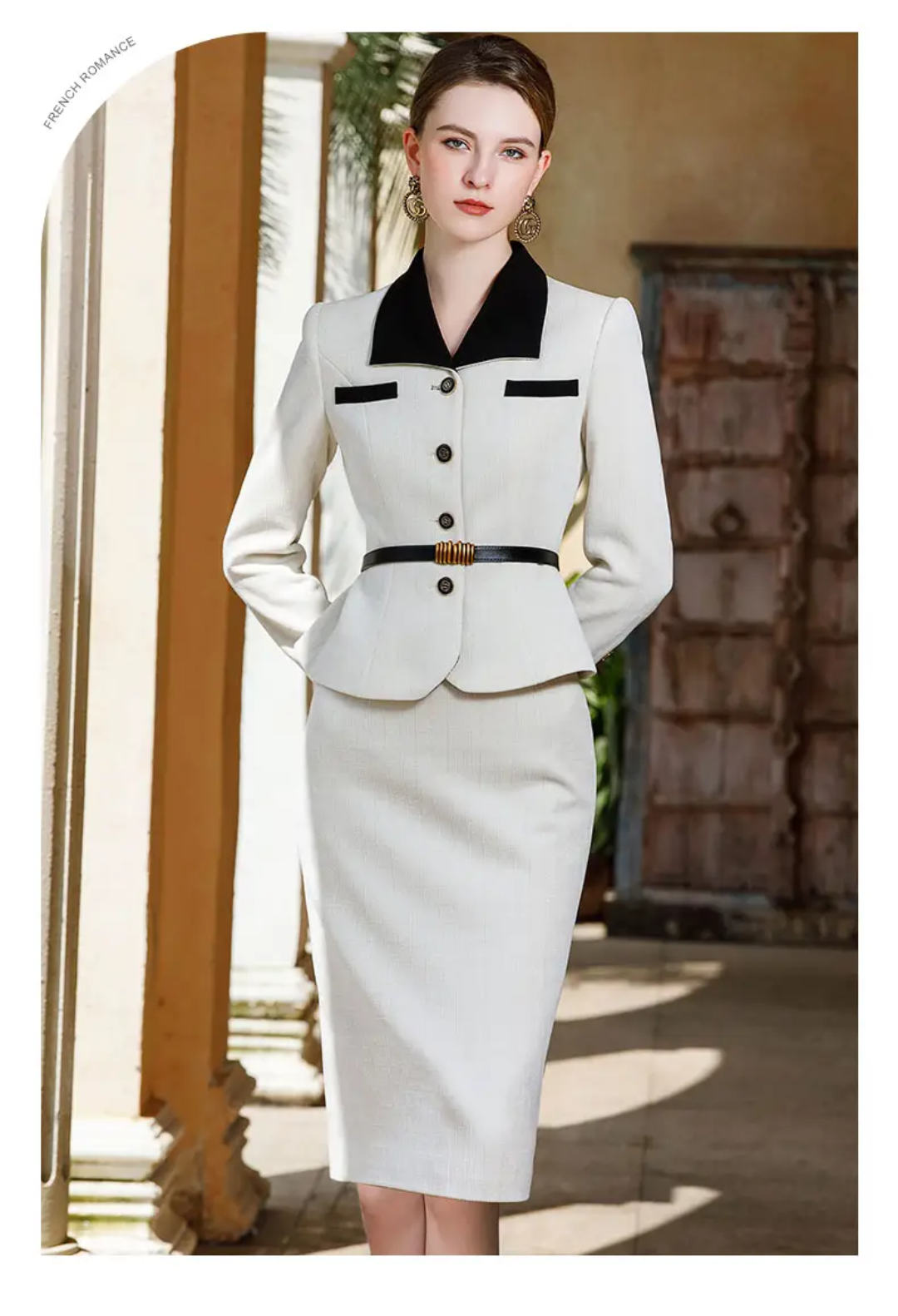 The Monaco Contrast Skirt Suit