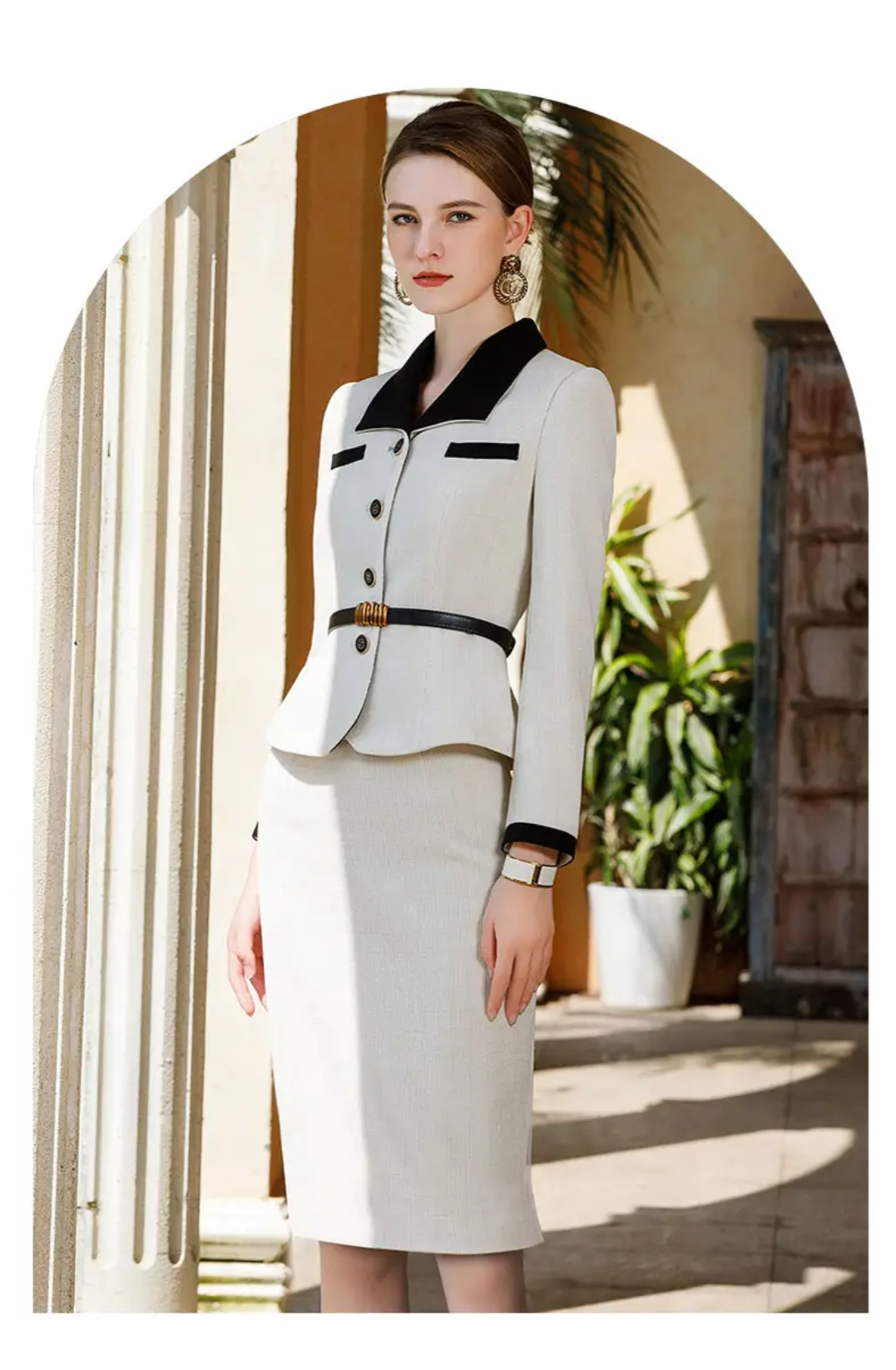 The Monaco Contrast Skirt Suit