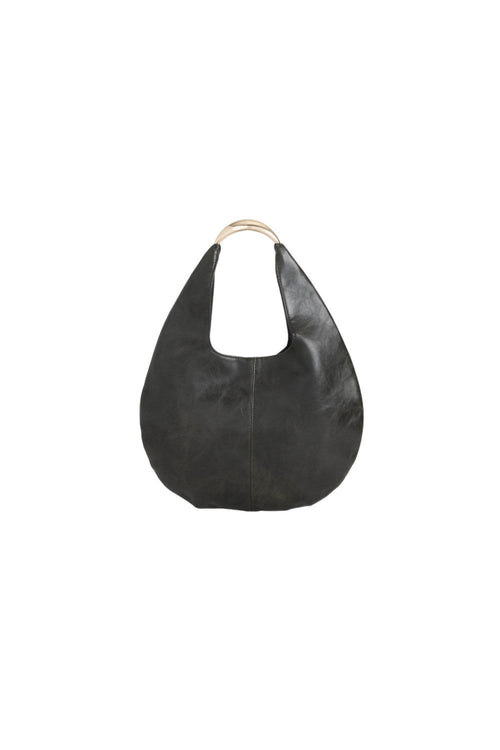 Black Oval Shoulder Bag-1