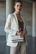 Silver Pleated Clutch Bag-0