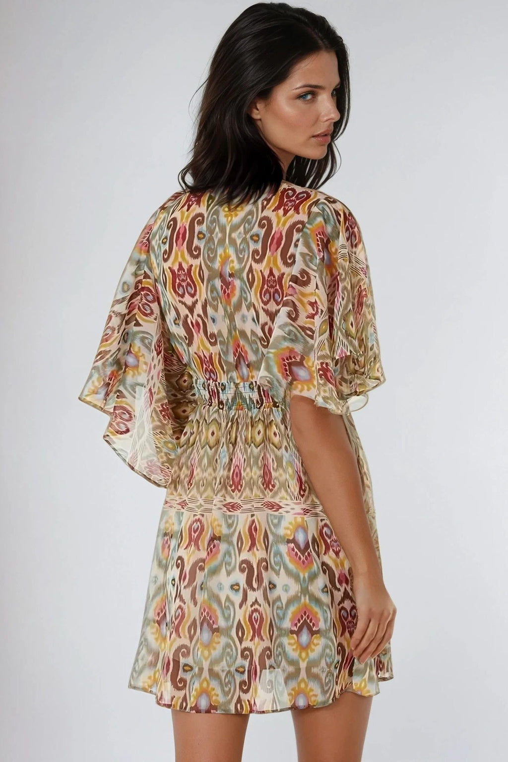 Khaki Tiered Mini Dress