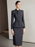 The Noire Élise Tie Detail Skirt Suit