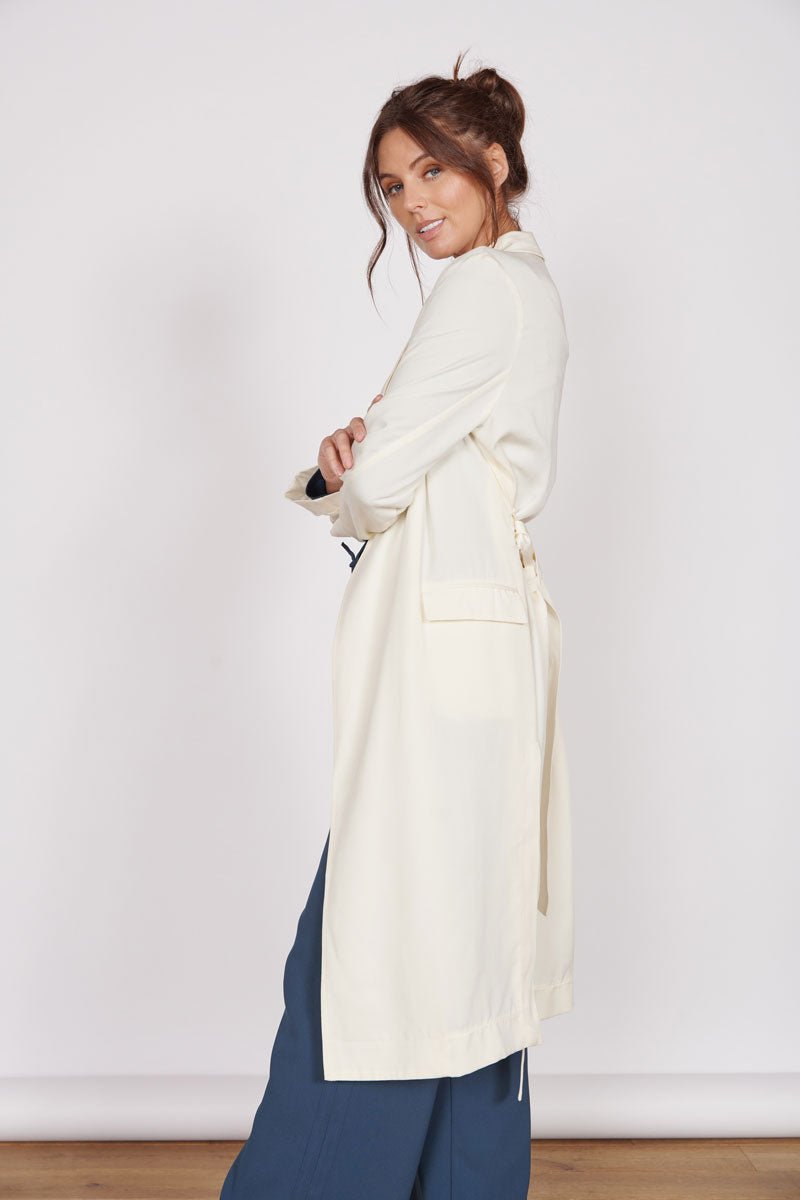 Dali Cream Longline Lightweight Coat