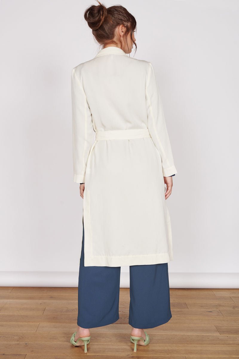 Dali Cream Longline Lightweight Coat