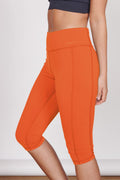 Taylor Orange 3/4 Sports Leggings