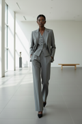 Modern 3-Piece Power Suit in Medium Grey