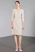 The Ivory Poise Midi Dress