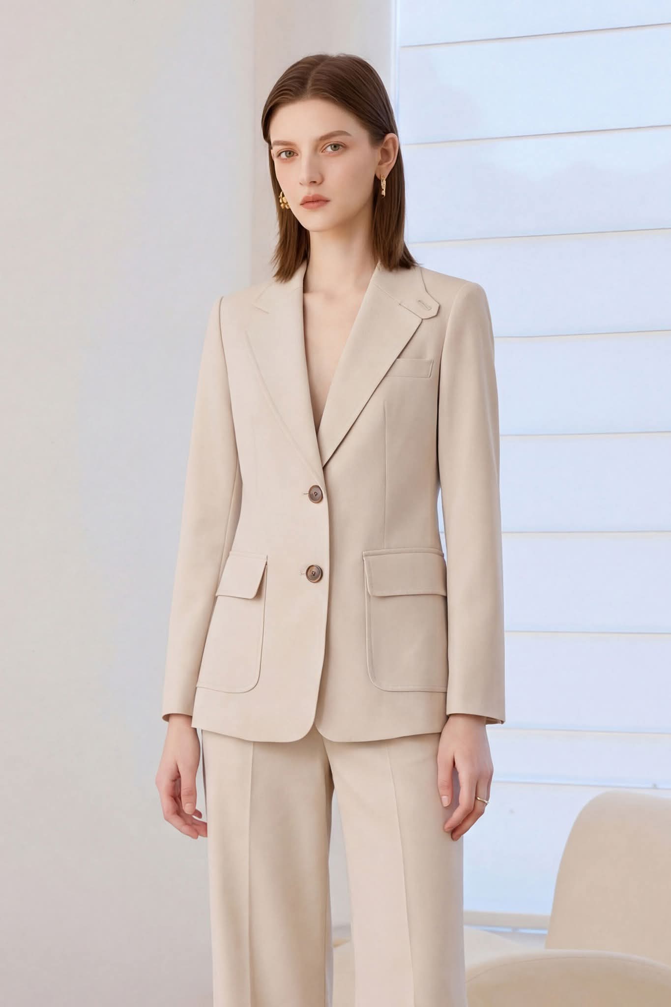 Timeless Patch Pocket Beige Suit