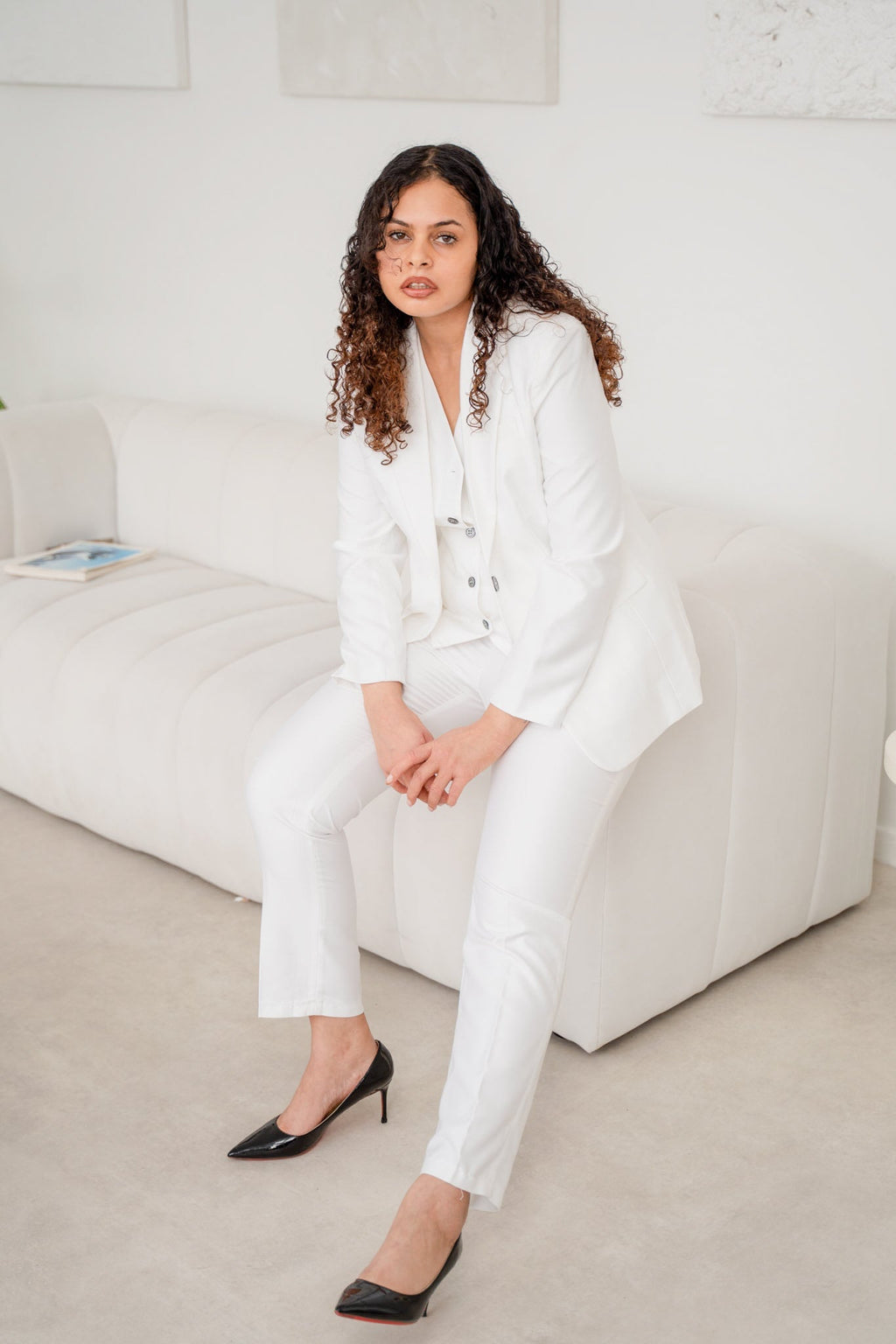 The snow white spark 3-piece pantsuit (UK size 12)-0