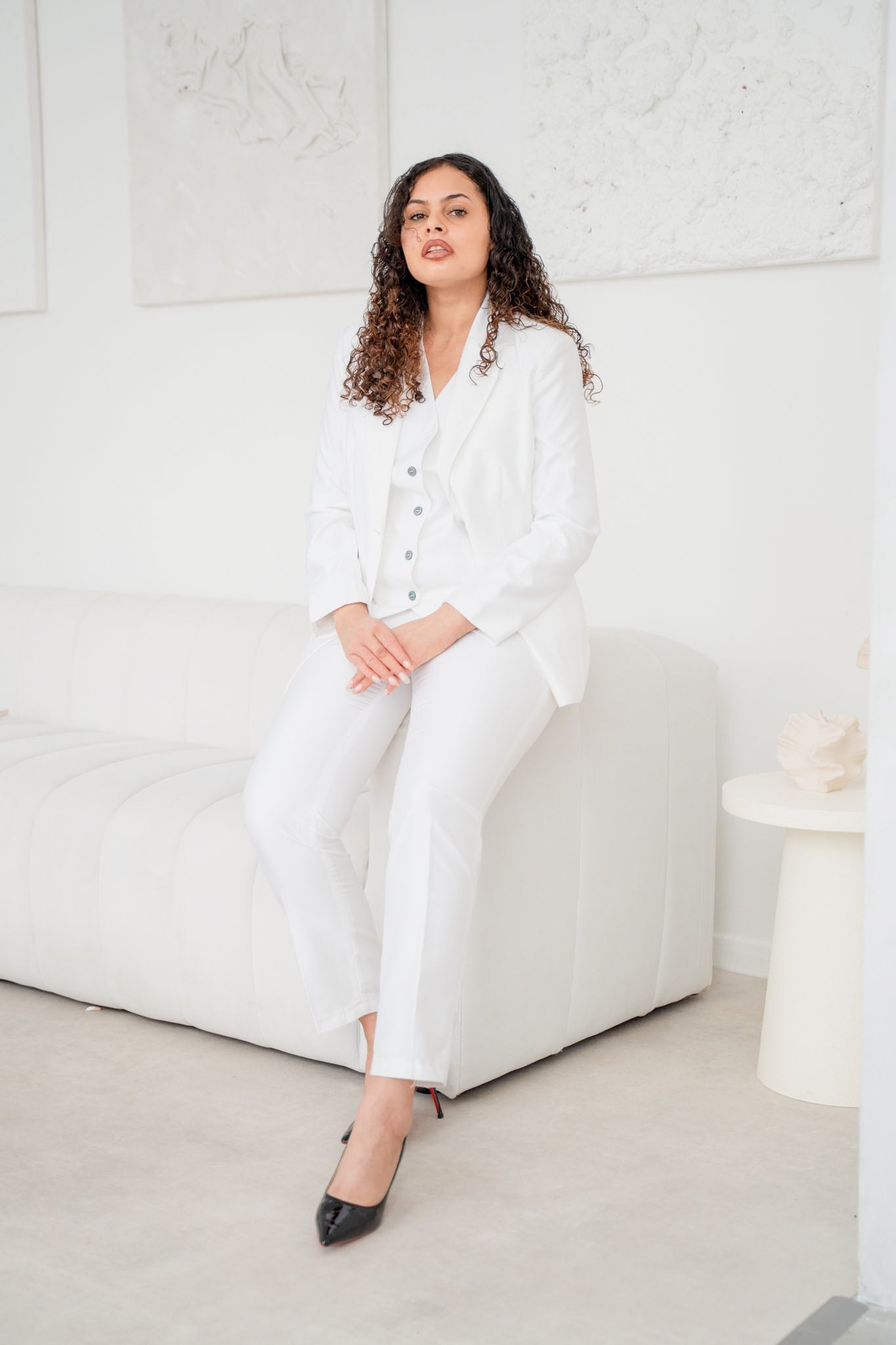 The snow white spark 3-piece pantsuit (UK size 12)-2